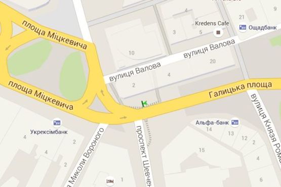 Схема рекламної площини за адресою Галицька пл., 2