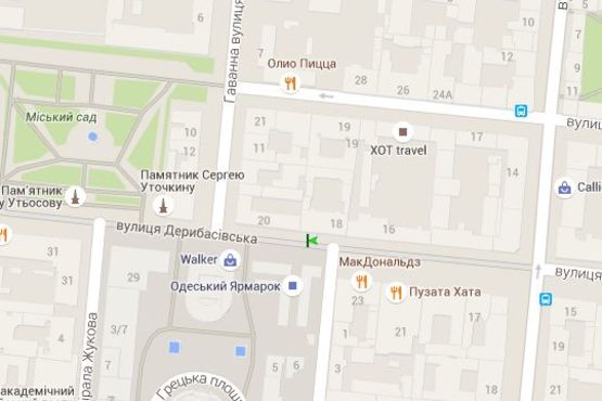 Схема рекламної площини за адресою Дерибасівска вул., 18