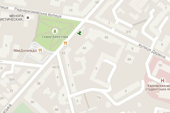 Схема рекламної площини за адресою Пушкінська вул., 44