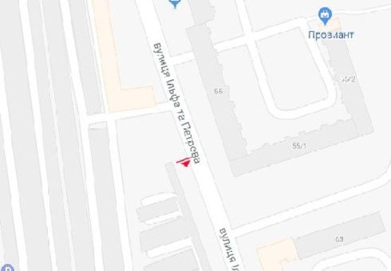 Схема рекламной плоскости по адресу Ильфа и Петрова ул., 55