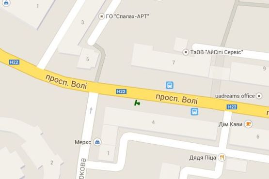 Схема рекламной плоскости по адресу Волі просп., 4