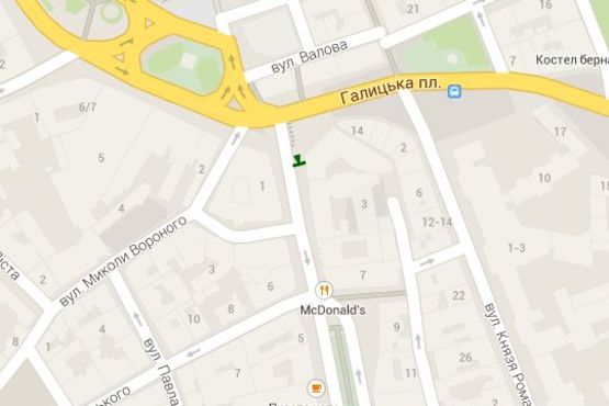 Схема рекламної площини за адресою Тараса Шевченка вул. - Галицька пл.