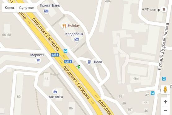 Схема рекламної площини за адресою Гагаріна просп., 43/2 (№1)