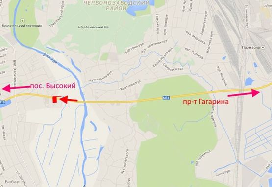 Схема рекламной плоскости по адресу 14 км Симферопольское шоссе- пос. Карачевка- возле АЗС БРСМ-2- в ст. пос. Высокий