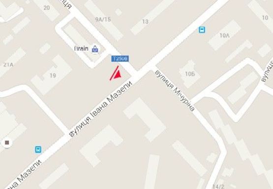 Схема рекламной плоскости по адресу Ивана Мазепы ул. - Любечская ул., Черниговский городской Дворец культуры