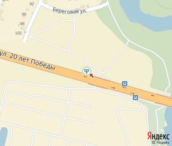 Схема рекламной плоскости по адресу 20 лет Победы в центр  за  мостом  на ул. Герасима Кондратьева, (600 м от  АЗС "ANP" и АЗС"Аміс" )