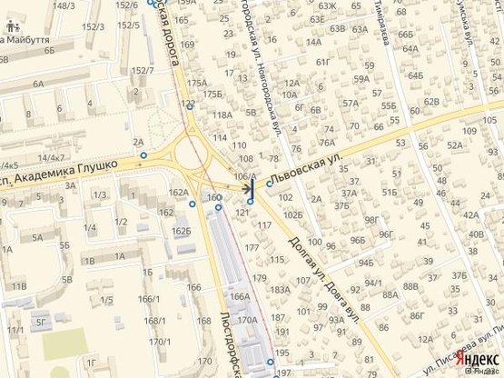 Схема рекламної площини за адресою Львовская (7-я ст. Люстдорфской дороги)