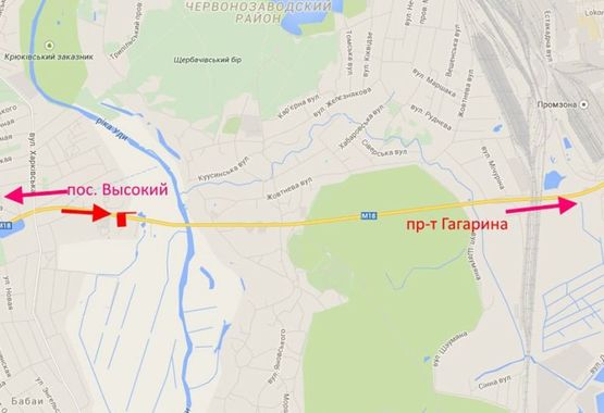 Схема рекламной плоскости по адресу 14 км Симферопольское шоссе- пос. Карачевка- возле АЗС БРСМ-2- в ст Харькова