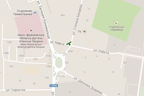 Схема рекламной плоскости по адресу Степана Бандери вул. - Ребета вул.