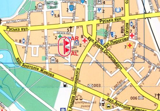 Схема рекламной плоскости по адресу Искусств пл. - Танцорова Г. ул.