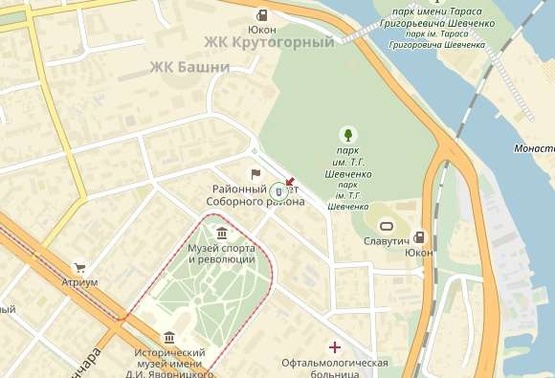 Схема рекламної площини за адресою Яворницкого   5 (2)