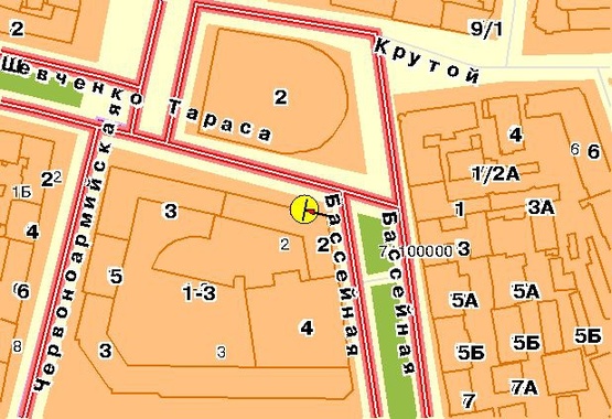 Схема рекламной плоскости по адресу Бессарабская площадь