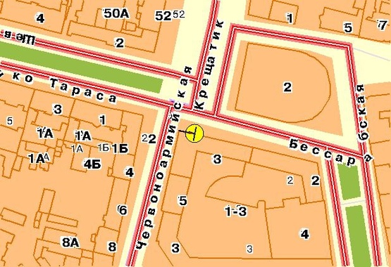 Схема рекламной плоскости по адресу Бессарабская площадь 1-3