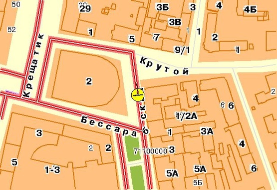 Схема рекламной плоскости по адресу Бессарабский рынок