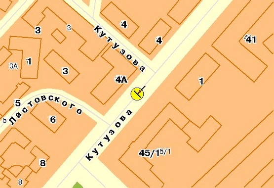 Схема рекламной плоскости по адресу Кутузова ул., на разделителе