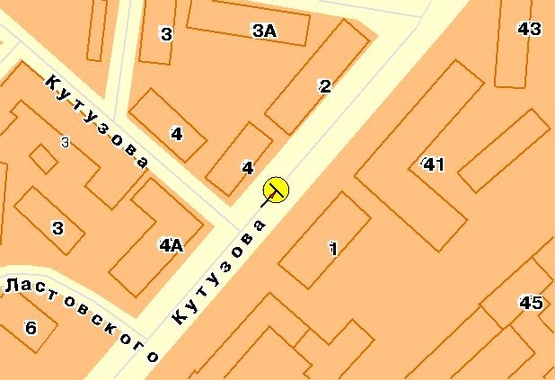 Схема рекламной плоскости по адресу Кутузова ул., на разделителе