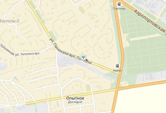 Схема рекламной плоскости по адресу Паникахи ул. 30, Тополь-3, в центр