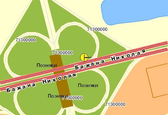 Схема рекламної площини за адресою Бажана пр-т, возле пр-та Григоренко, в центр, левый