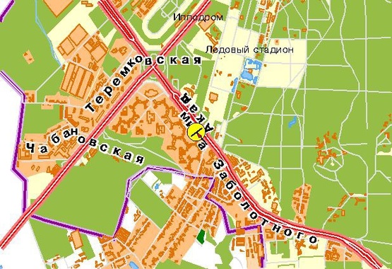 Схема рекламной плоскости по адресу Заболотного академика ул. 48-А, к Одесской пл.