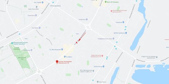 Схема рекламной плоскости по адресу Маяковского пр-т 32, от Анкары пл., в центр