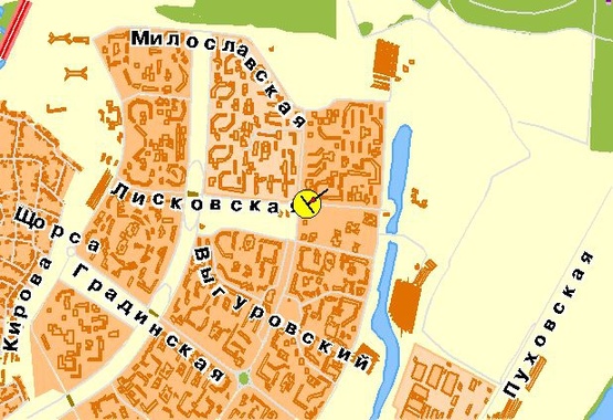 Схема рекламной плоскости по адресу Маяковского пр-т, возле ул.М.Цветаевой, на разделителе, в центр