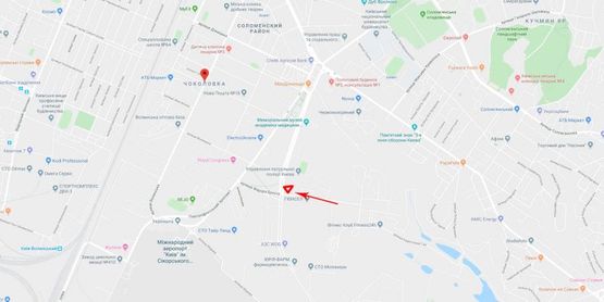 Схема рекламной плоскости по адресу Народного Ополчения ул., со стороны ул.Эрнста, в центр