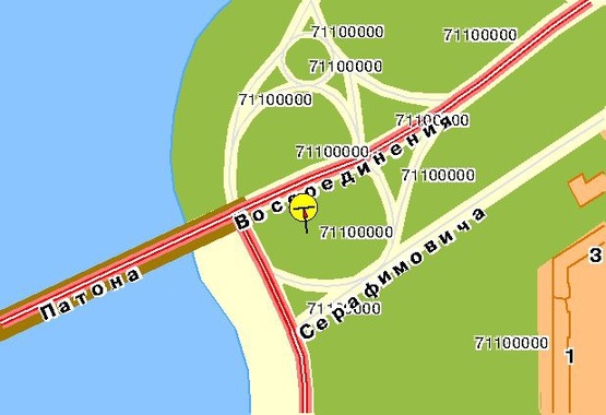 Схема рекламной плоскости по адресу Патона мост, выезд со стор. Днепровской наб., левая