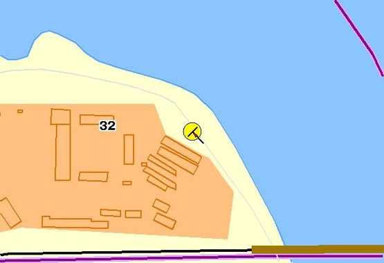 Схема рекламной плоскости по адресу Электриков ул.21, за железнодорожным мостом, 3-й от Московского моста