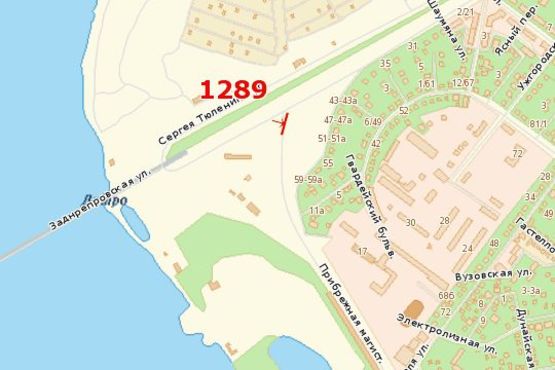 Схема рекламной плоскости по адресу Набережна магіст., (міст Преображенського)