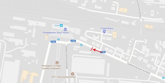 Схема рекламної площини за адресою Привокзальная ул., возле ж\д вокзала, №1