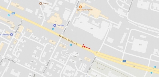 Схема рекламної площини за адресою Харьковская ул., напротив д.№110