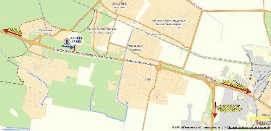 Схема рекламной плоскости по адресу Бориспольская трасса км 27 из Киева