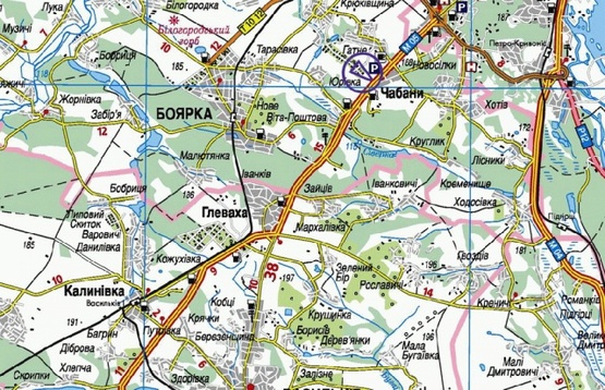 Схема рекламной плоскости по адресу Выезд из Киева, в сторону Одессы, возле н.п.Чабаны