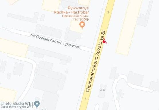 Схема рекламної площини за адресою Черноморского Казачества ул., 72