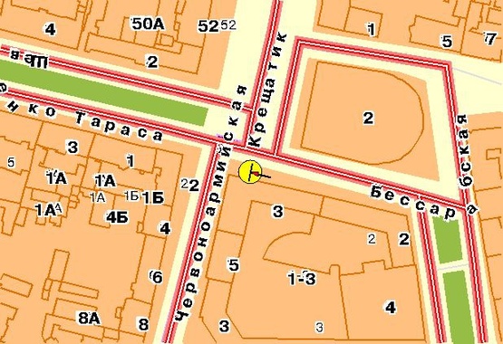 Схема рекламной плоскости по адресу Бессарабская площадь 1-3