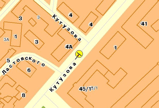 Схема рекламної площини за адресою Кутузова ул., на разделителе