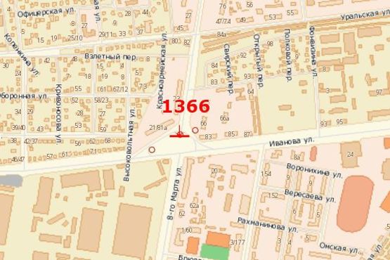 Схема рекламной плоскости по адресу 8-го Березня вул. - Іванова вул.