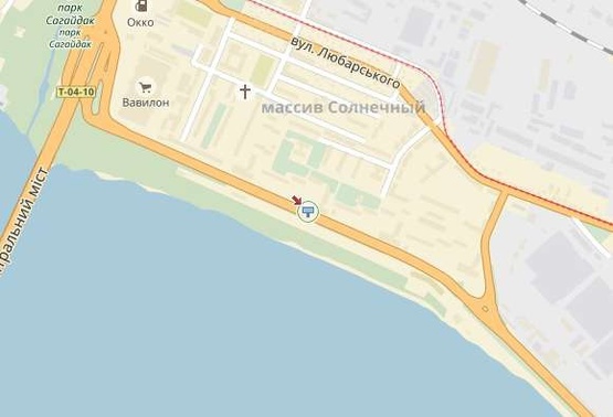 Схема рекламної площини за адресою Малиновского ул. 34, напротив "АТБ"