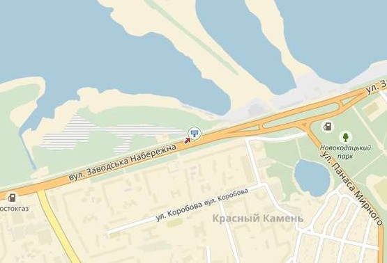 Схема рекламной плоскости по адресу Набережная Заводская ул., Красный камень, от ж/м  Парус, Комунар, в центр