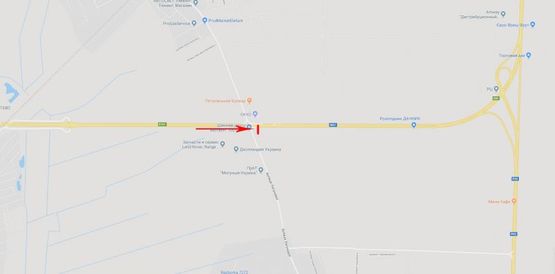 Схема рекламної площини за адресою Выезд из Киева, в сторону Чернигова, возле АЗС, 4км от дороги Киев-Бровары, к котедж.городку Княжичи