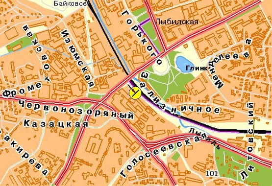 Схема рекламной плоскости по адресу Гринченко Н. ул., 14-й от Протасового Яра, из центра