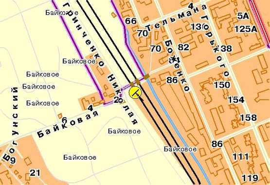 Схема рекламної площини за адресою Гринченко Н. ул.8, 2-й от Протасового Яра, со стороны Южного моста, в центр