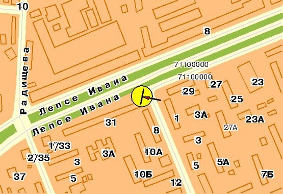 Схема рекламной плоскости по адресу Лепсе Ивана б-р, Героев Севастополя ул., из центра