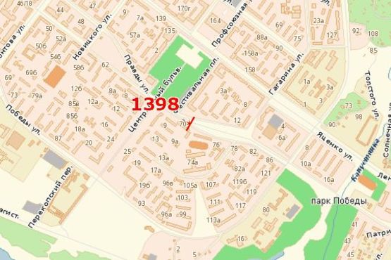 Схема рекламної площини за адресою Патріотична вул. - Фестивальна пл.