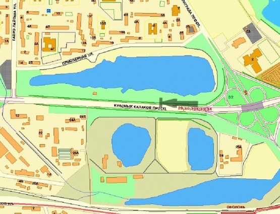 Схема рекламной плоскости по адресу Московский пр-т, в сторону Петровки, левый, в центр