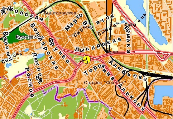 Схема рекламної площини за адресою Московский пр-т, у клуба Фридом, к ст.м.Петровка