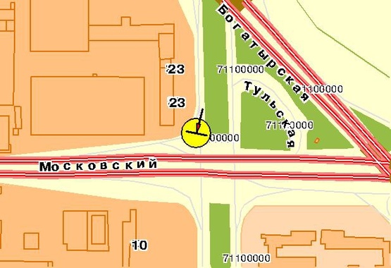 Схема рекламной плоскости по адресу Московський пр-т 23, возле ст.м.Петровка, на територии автостоянки