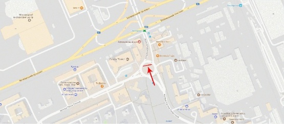 Схема рекламной плоскости по адресу Окипной Р. ул., возле ул.М.Расковой, к ст.м."Левобережная", клумба