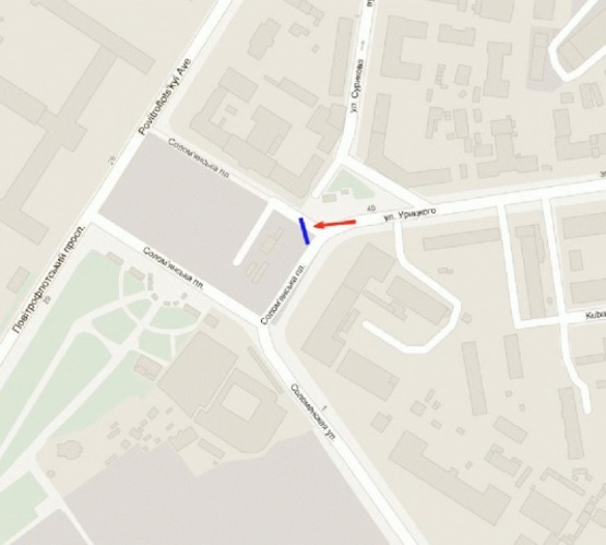 Схема рекламної площини за адресою Соломенская площадь, въезд с ул. Урицкого