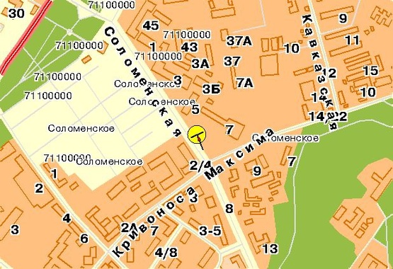 Схема рекламной плоскости по адресу Соломенская ул. 7, возле ул.М.Кривоноса, в сторону Соломенской пл., в центр